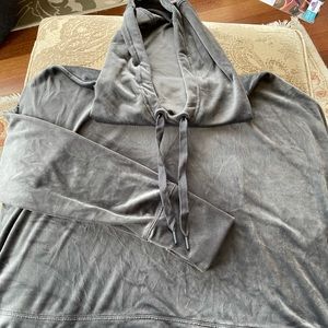 Aerie pullover cropped velour hoodie XL
